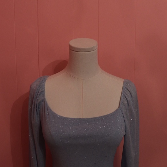 Misty Rose Baby Blue Sparkle Dress - Picture 3 of 5